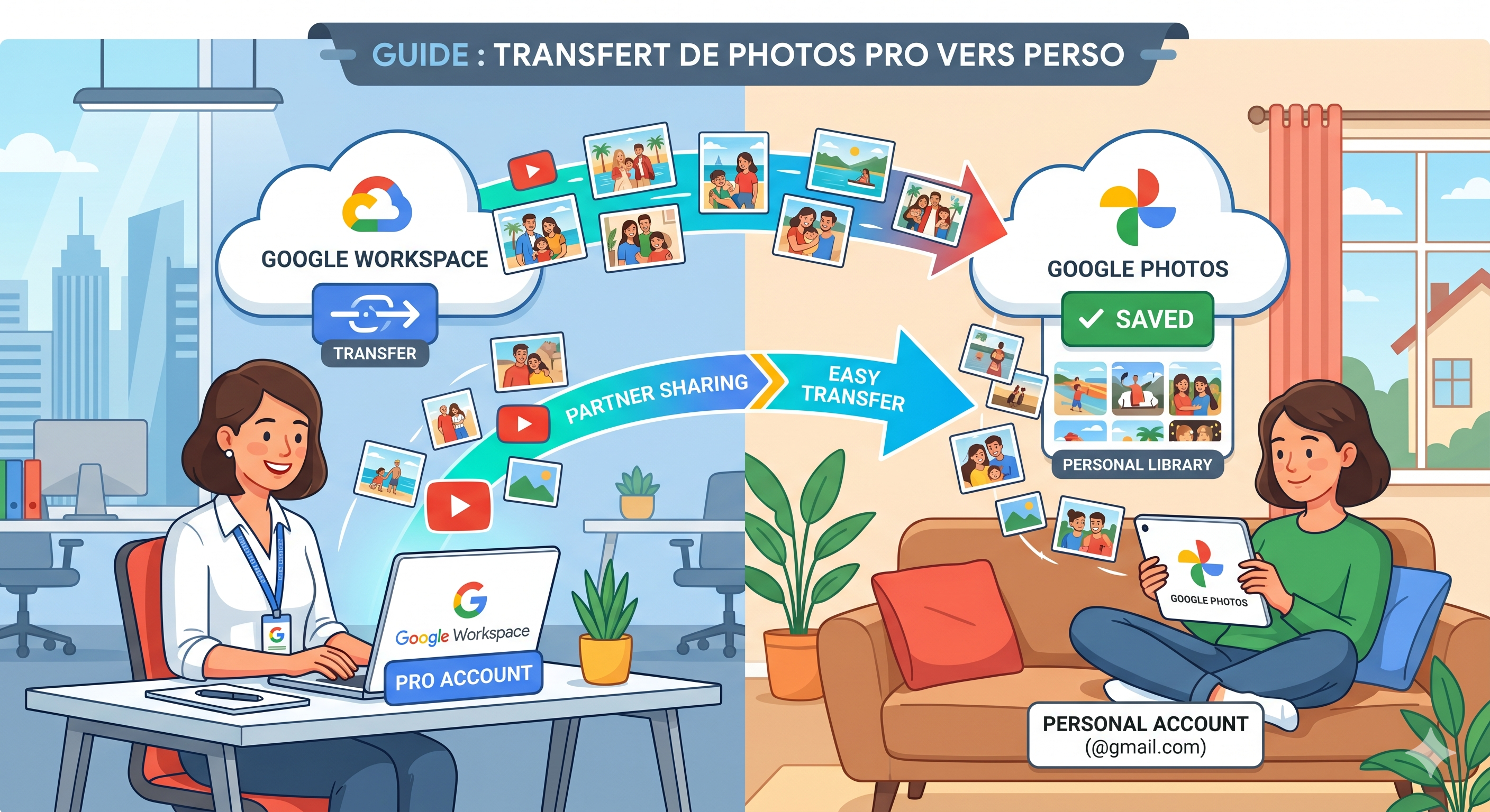 Guide : Transférer vos photos professionnelles vers votre compte personnel